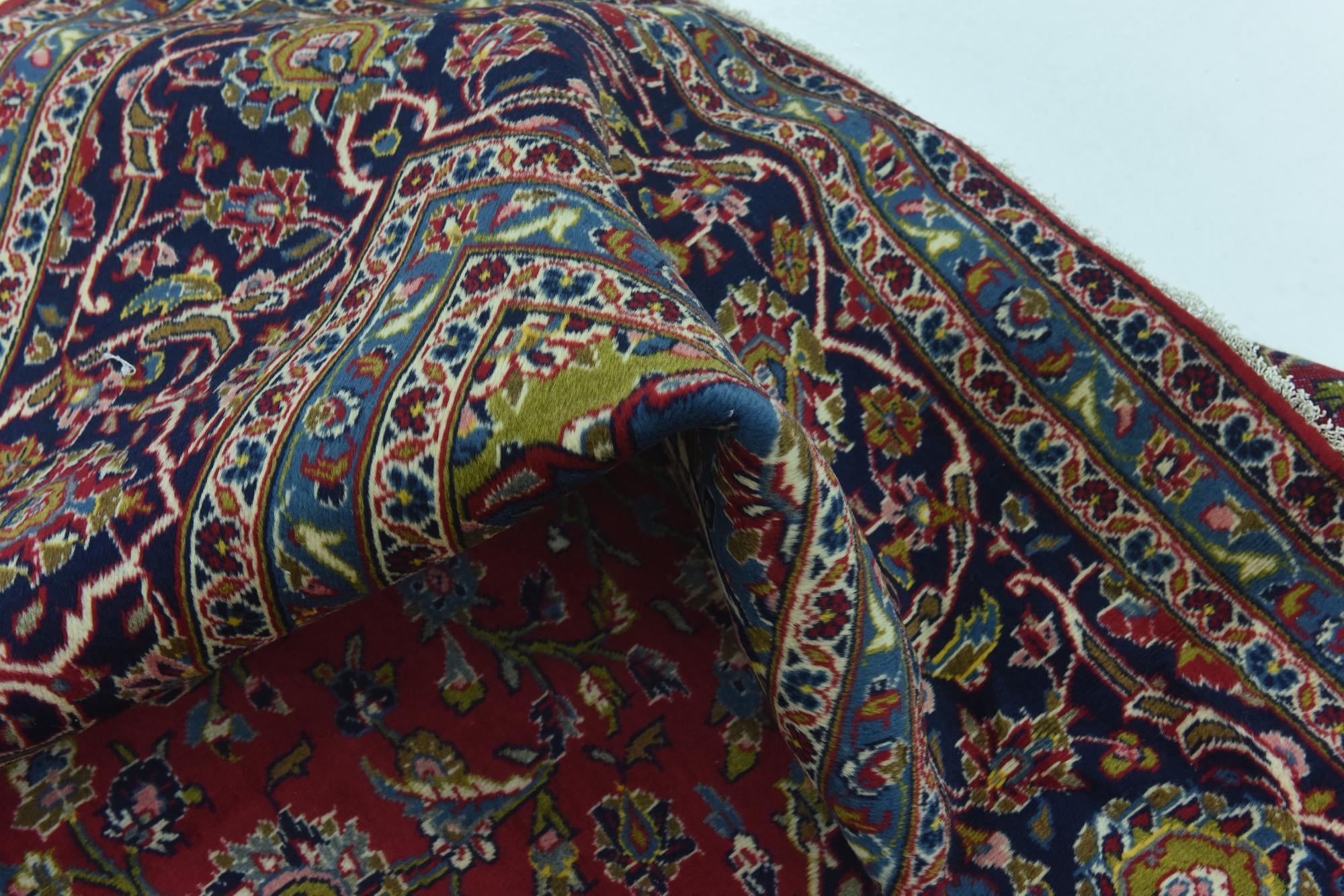 9' 9 x 13' Hand Knotted Kashan Persian Wool Rug