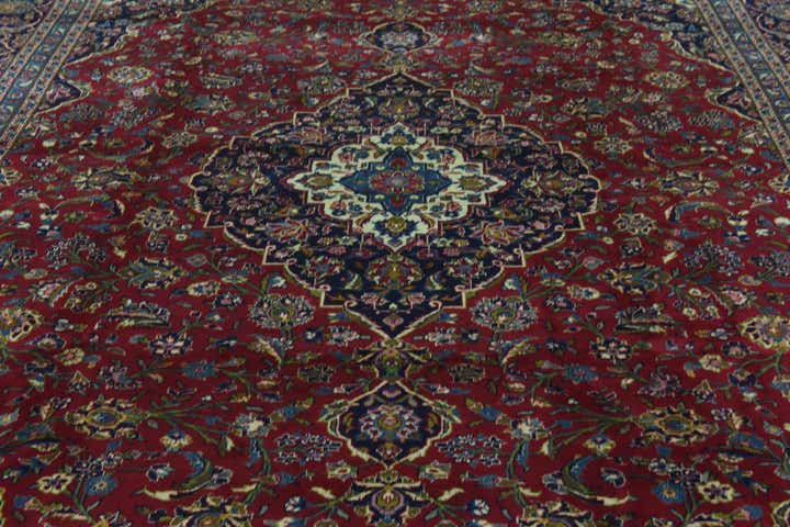 9' 9 x 13' Hand Knotted Kashan Persian Wool Rug