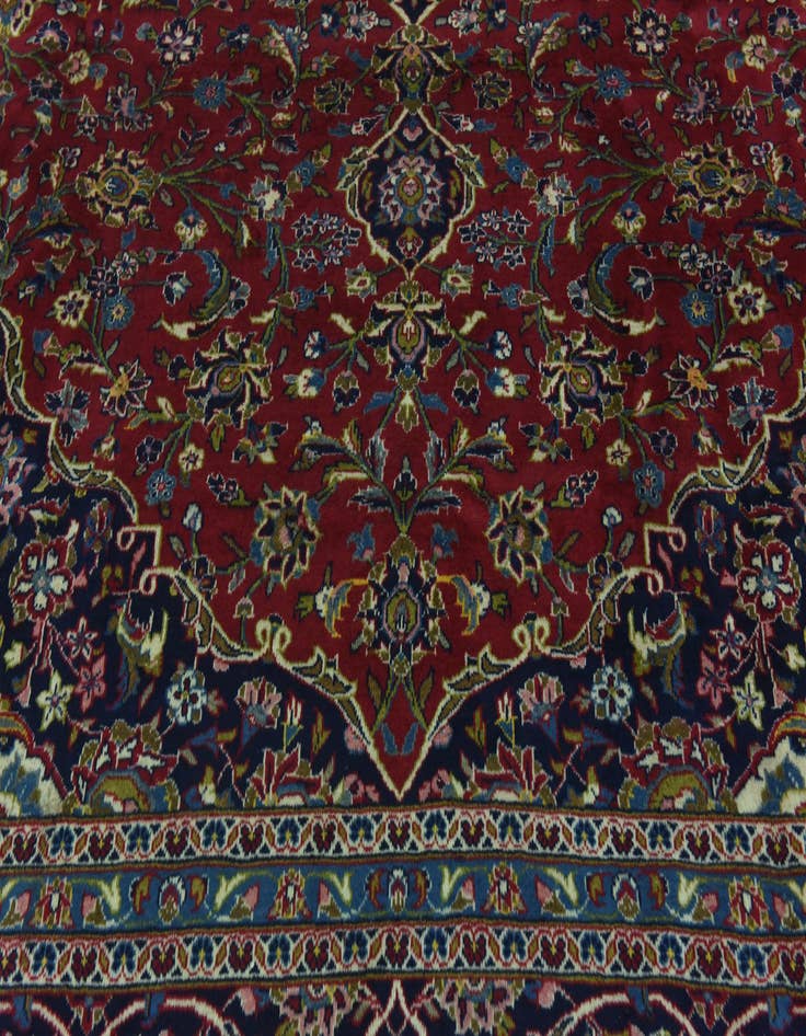Detail image of 9' 9 x 13' Hand Knotted Kashan Persian Wool Rug