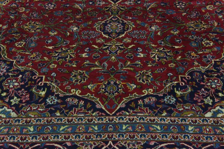 9' 9 x 13' Hand Knotted Kashan Persian Wool Rug