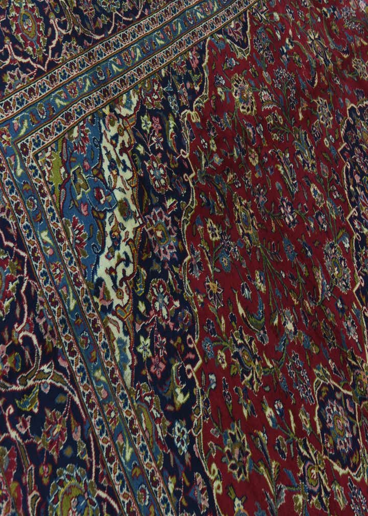 9' 9 x 13' Hand Knotted Kashan Persian Wool Rug