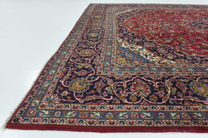 9' 9 x 13' Hand Knotted Kashan Persian Wool Rug