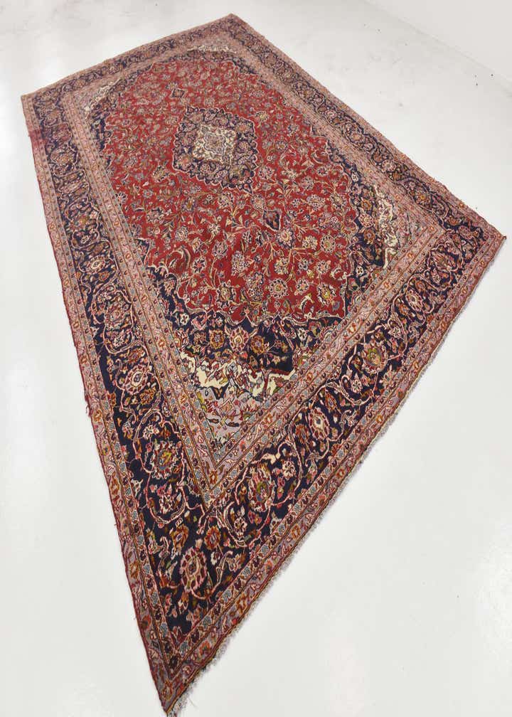 9' 4 x 13' 4 Hand Knotted Kashan Persian Wool Rug