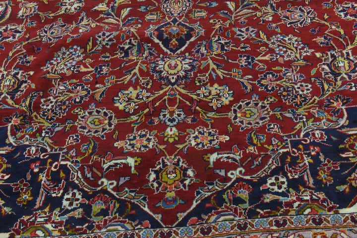 9' 4 x 13' 4 Hand Knotted Kashan Persian Wool Rug