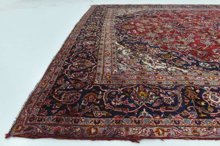 9' 4 x 13' 4 Hand Knotted Kashan Persian Wool Rug