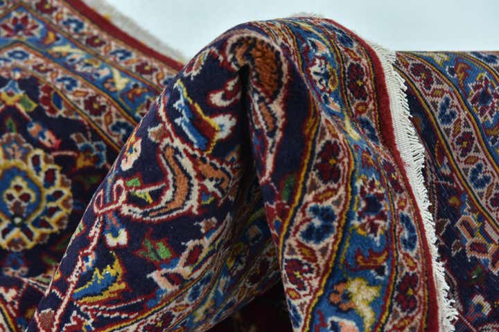 9' 7 x 13' 2 Hand Knotted Kashan Persian Wool Rug