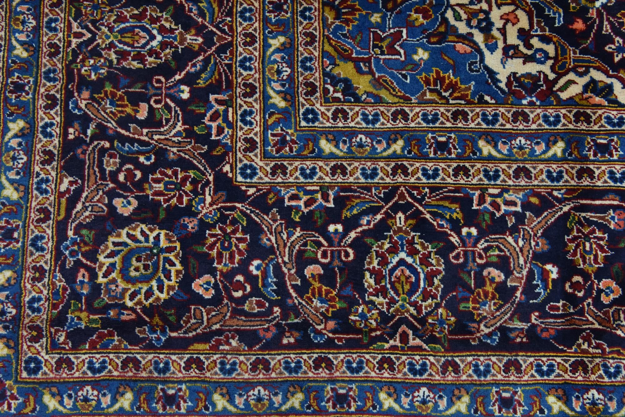 9' 7 x 13' 2 Hand Knotted Kashan Persian Wool Rug