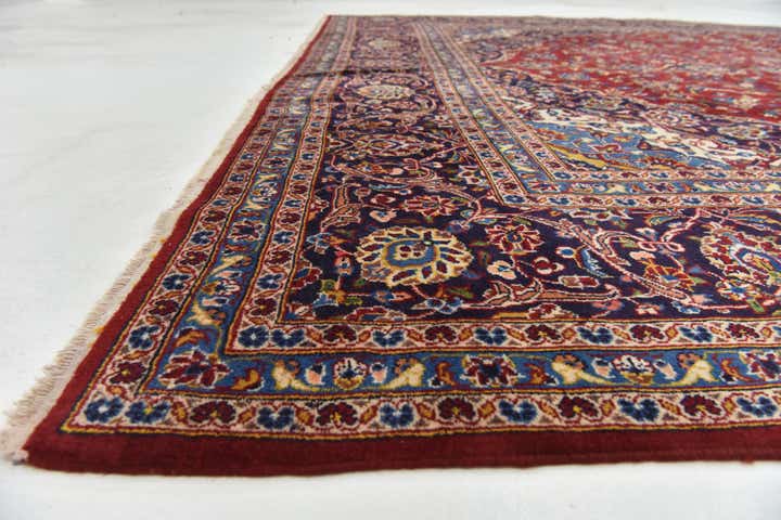 9' 7 x 13' 2 Hand Knotted Kashan Persian Wool Rug