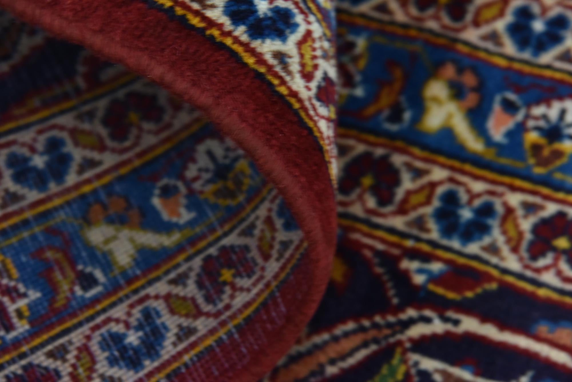 9' 7 x 13' 2 Hand Knotted Kashan Persian Wool Rug