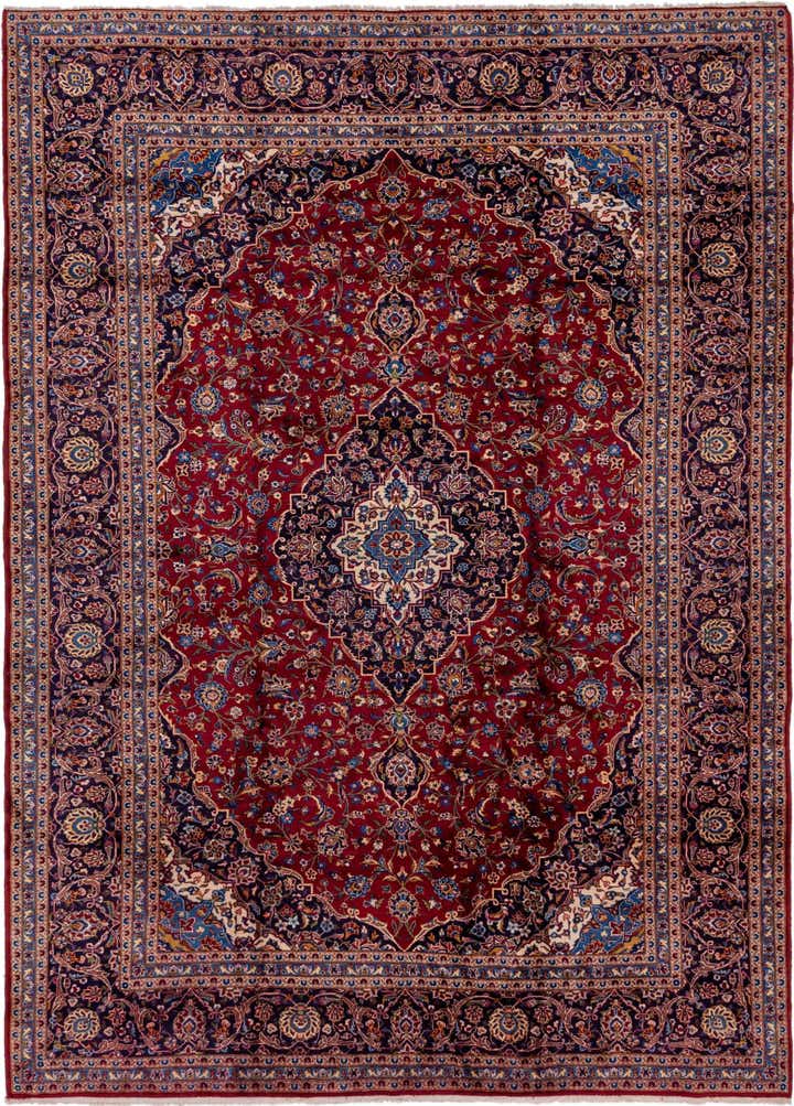 9' 7 x 13' 2 Hand Knotted Kashan Persian Wool Rug