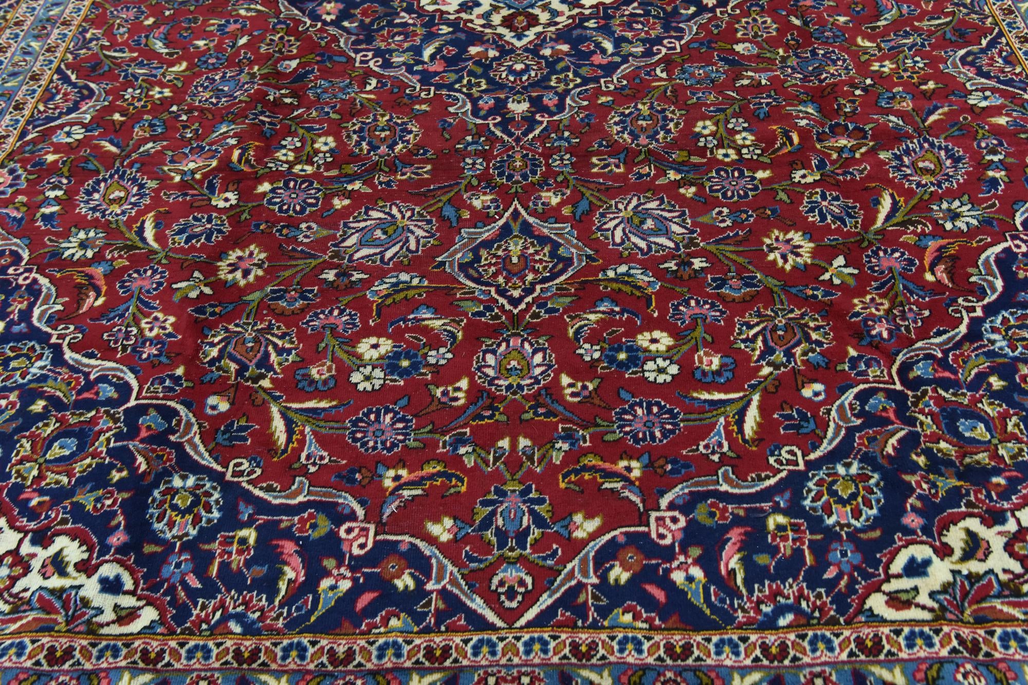 10' x 13' 4 Hand Knotted Kashan Persian Wool Rug