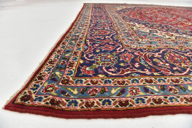 Detail image of 10' x 13' 4 Hand Knotted Kashan Persian Wool Rug