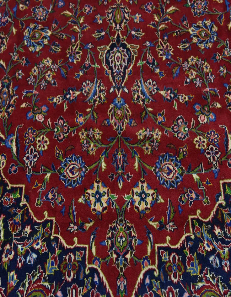 Detail image of 9' 7 x 13' 6 Hand Knotted Kashan Persian Wool Rug