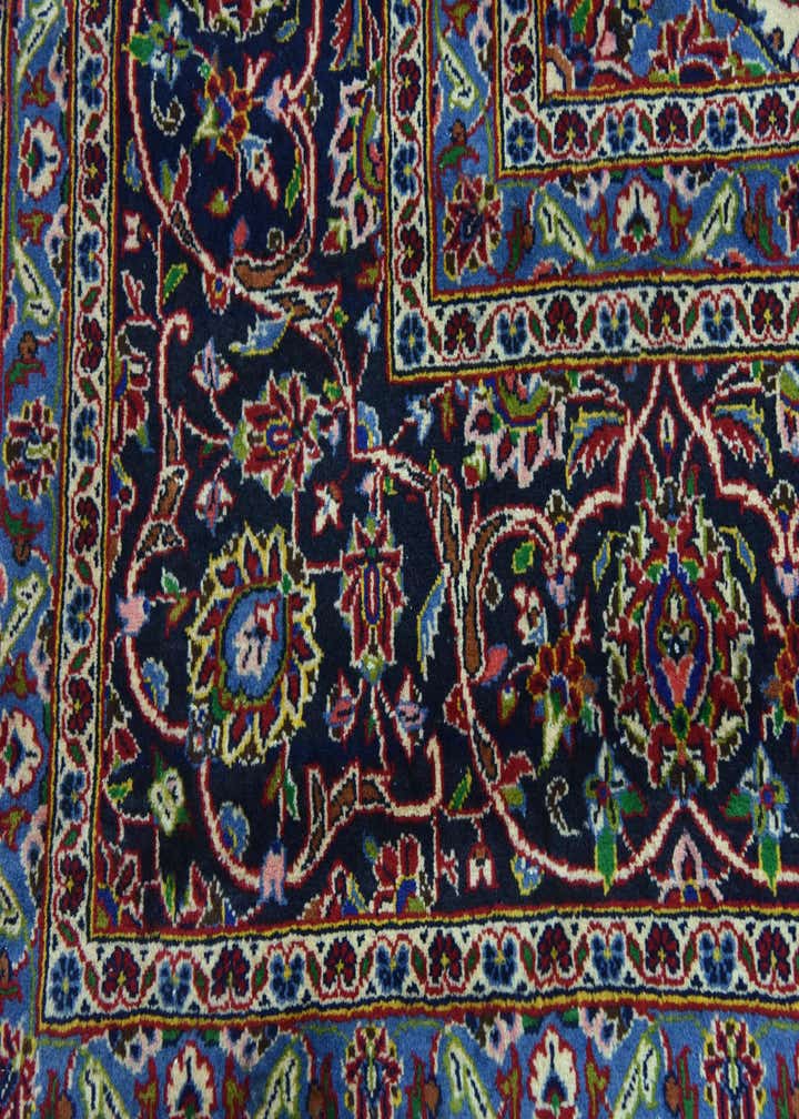 9' 7 x 13' 6 Hand Knotted Kashan Persian Wool Rug