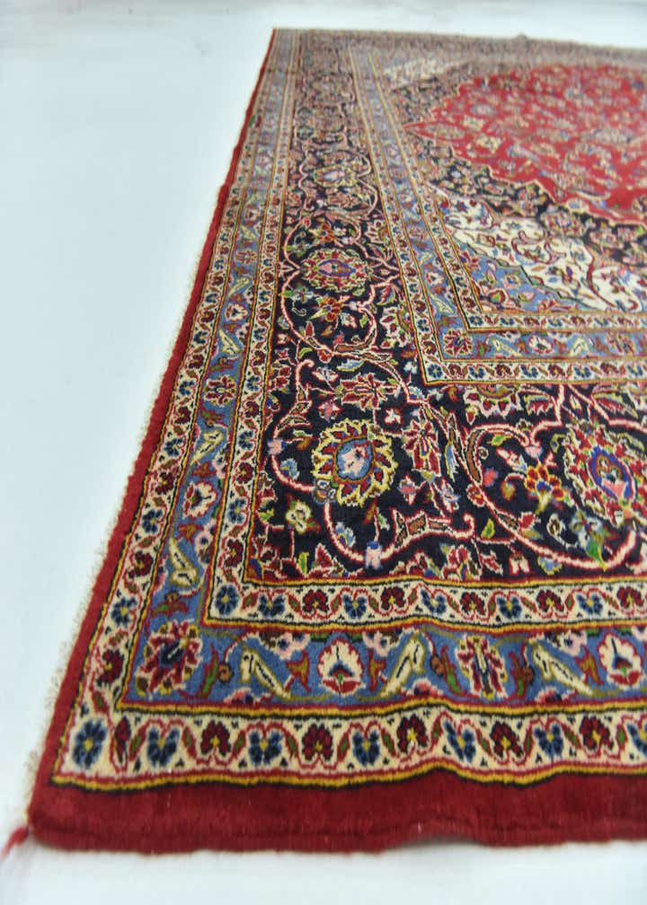 9' 7 x 13' 6 Hand Knotted Kashan Persian Wool Rug