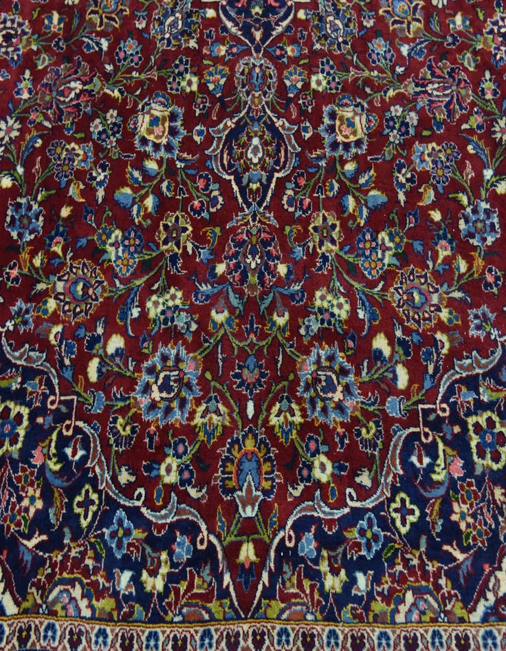 Detail image of 9' 7 x 13' 4  Hand Knotted Kashan Persian Wool Rug