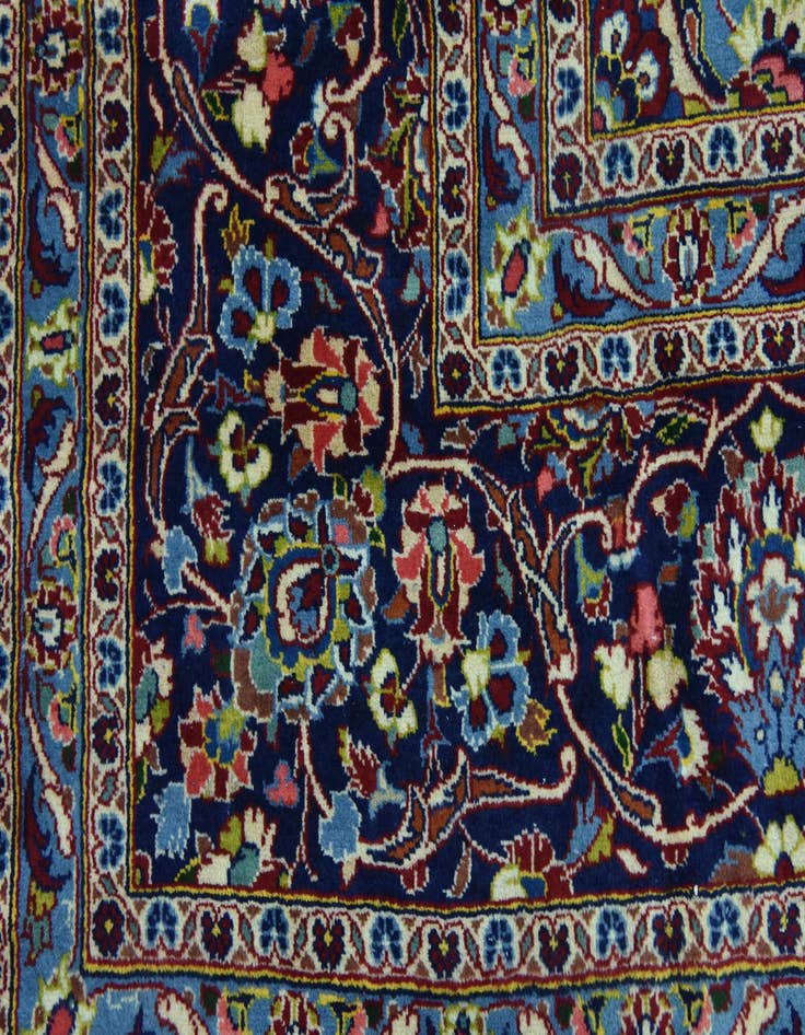 Detail image of 9' 7 x 13' 4  Hand Knotted Kashan Persian Wool Rug