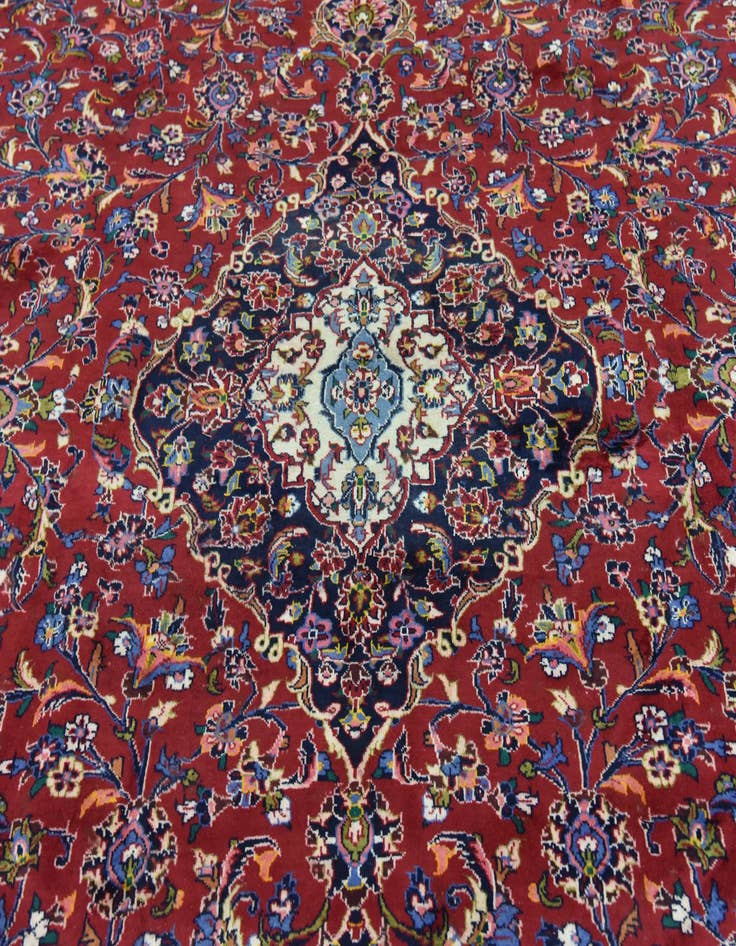Detail image of 10' 2 x 12' Hand Knotted Kashan Persian Wool Rug
