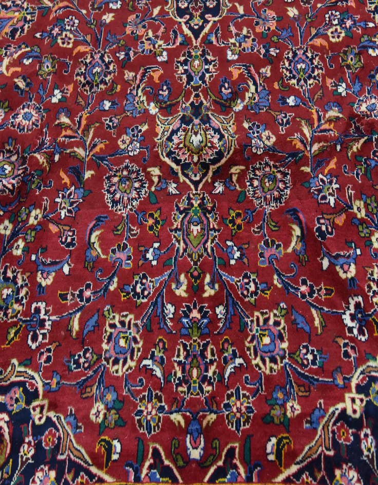 Detail image of 10' 2 x 12' Hand Knotted Kashan Persian Wool Rug