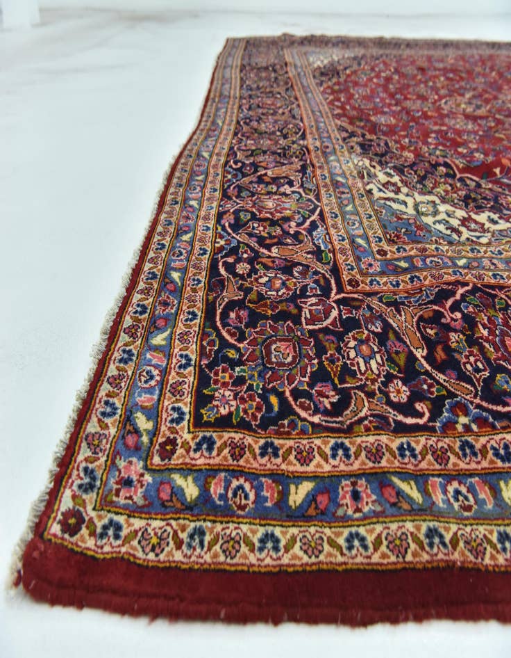 Detail image of 10' 2 x 12' Hand Knotted Kashan Persian Wool Rug