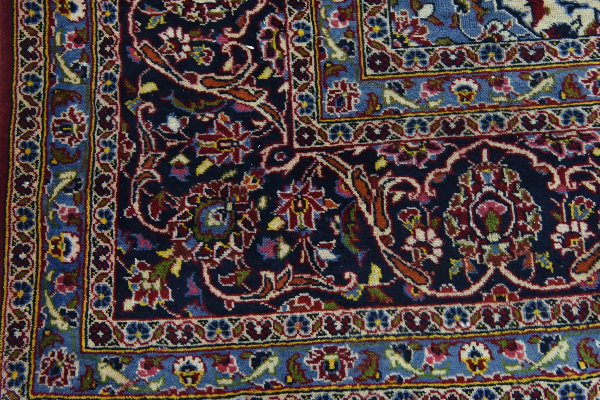 9' 7 x 13' 3 Hand Knotted Kashan Persian Wool Rug