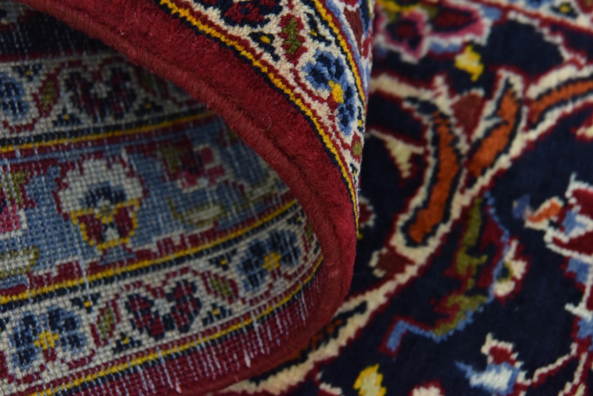 9' 7 x 13' 3 Hand Knotted Kashan Persian Wool Rug
