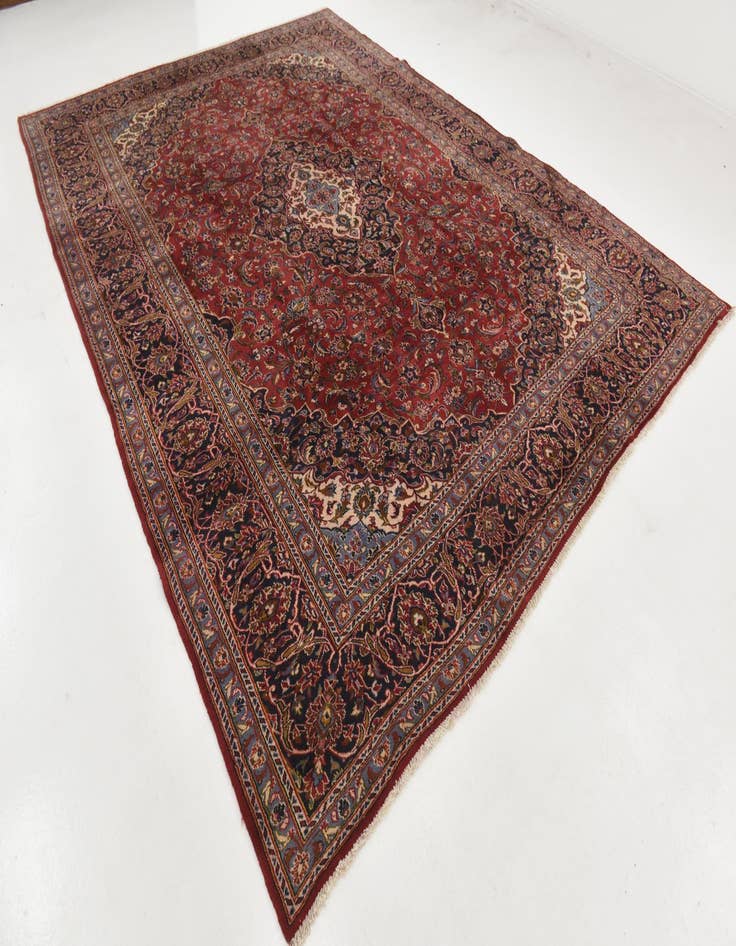 Detail image of 9' 9 x 12' 10 Hand Knotted Kashan Persian Wool Rug