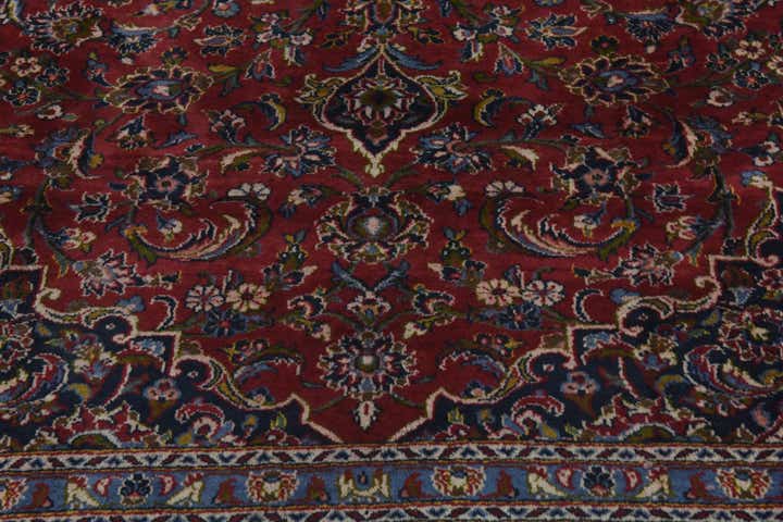 9' 9 x 12' 10 Hand Knotted Kashan Persian Wool Rug