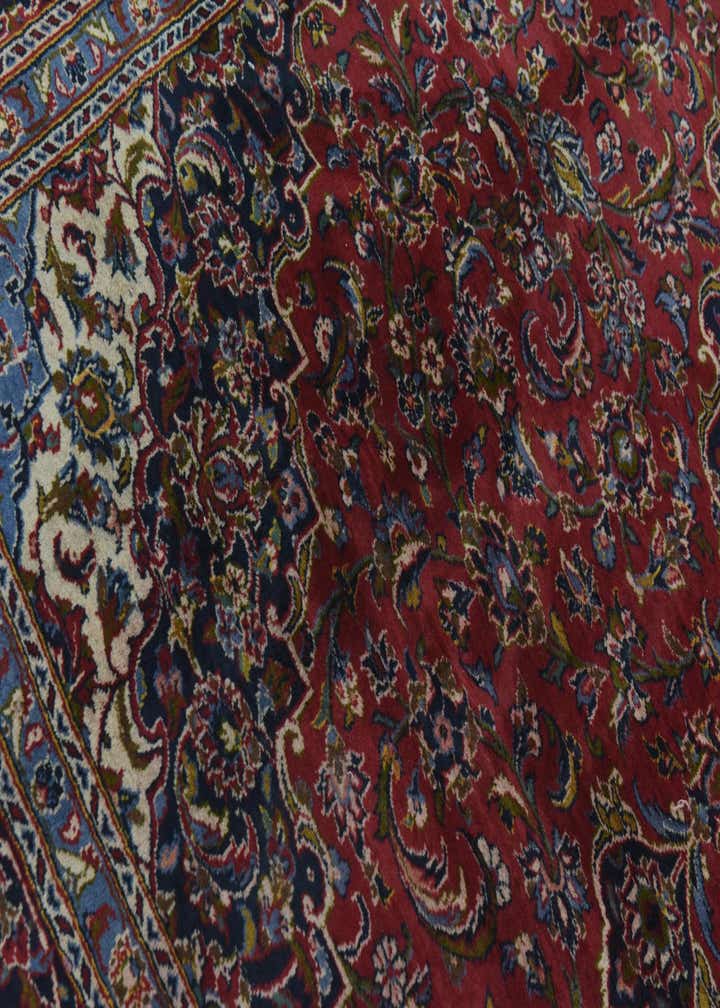 9' 9 x 12' 10 Hand Knotted Kashan Persian Wool Rug