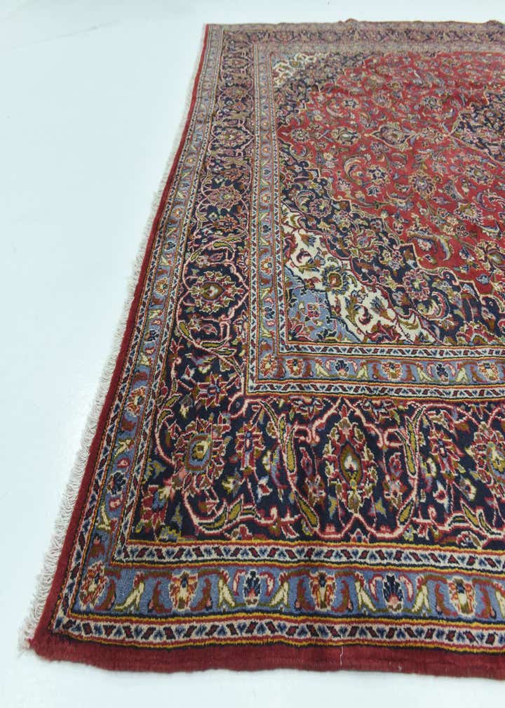 9' 9 x 12' 10 Hand Knotted Kashan Persian Wool Rug