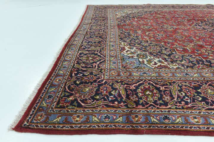 9' 9 x 12' 10 Hand Knotted Kashan Persian Wool Rug