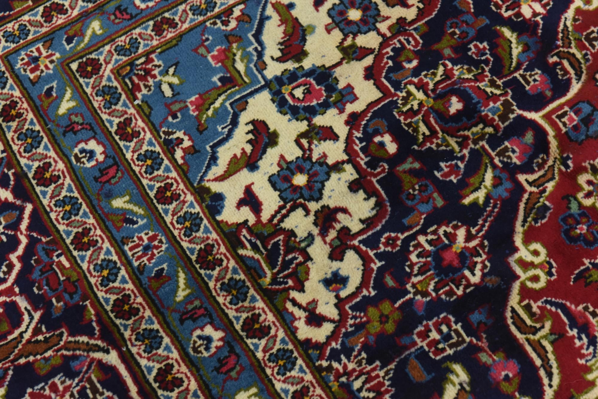 9' 10 x 12' 10 Hand Knotted Kashan Persian Wool Rug