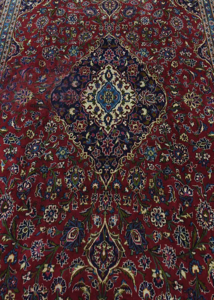 9' 10 x 12' 10 Hand Knotted Kashan Persian Wool Rug
