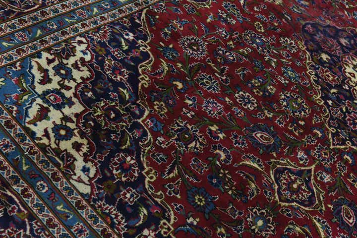 9' 10 x 12' 10 Hand Knotted Kashan Persian Wool Rug