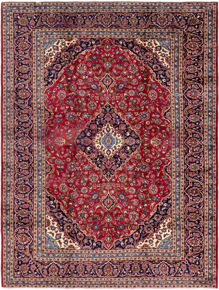 9' 10 x 12' 10 Hand Knotted Kashan Persian Wool Rug