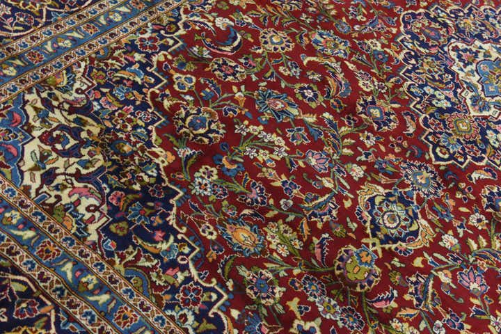 9' 9 x 13' 3 Hand Knotted Kashan Persian Wool Rug