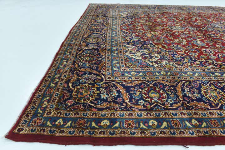 9' 9 x 13' 3 Hand Knotted Kashan Persian Wool Rug