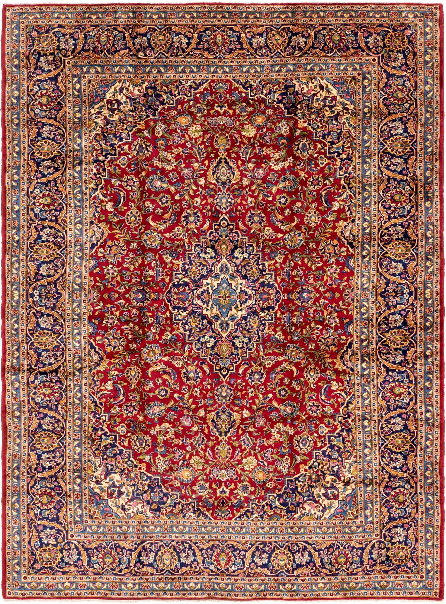 9' 9 x 13' 3 Hand Knotted Kashan Persian Wool Rug