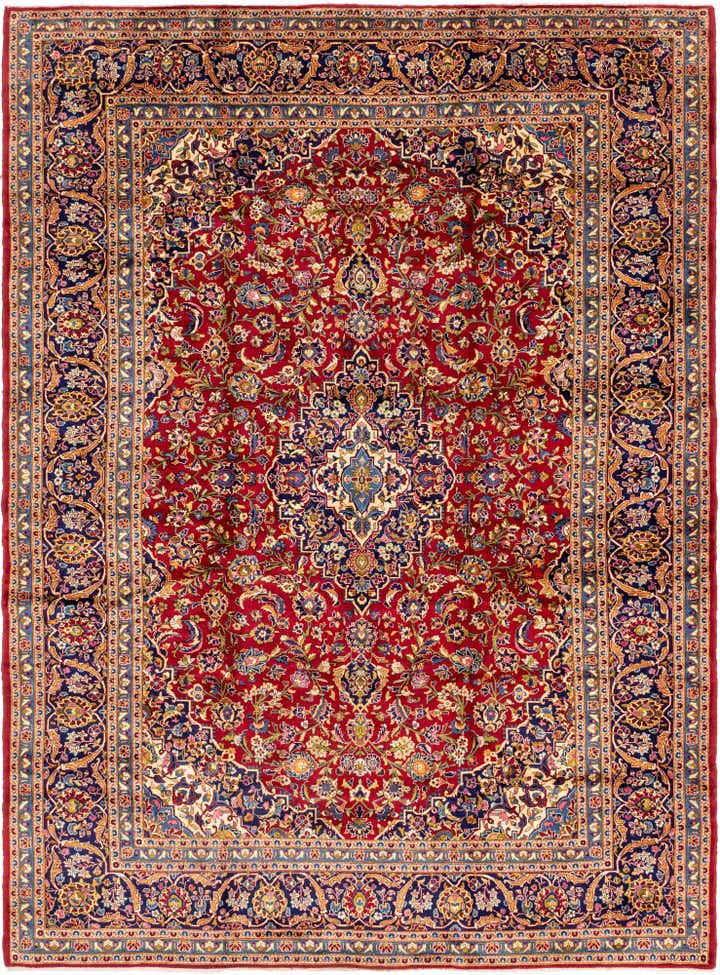 9' 9 x 13' 3 Hand Knotted Kashan Persian Wool Rug