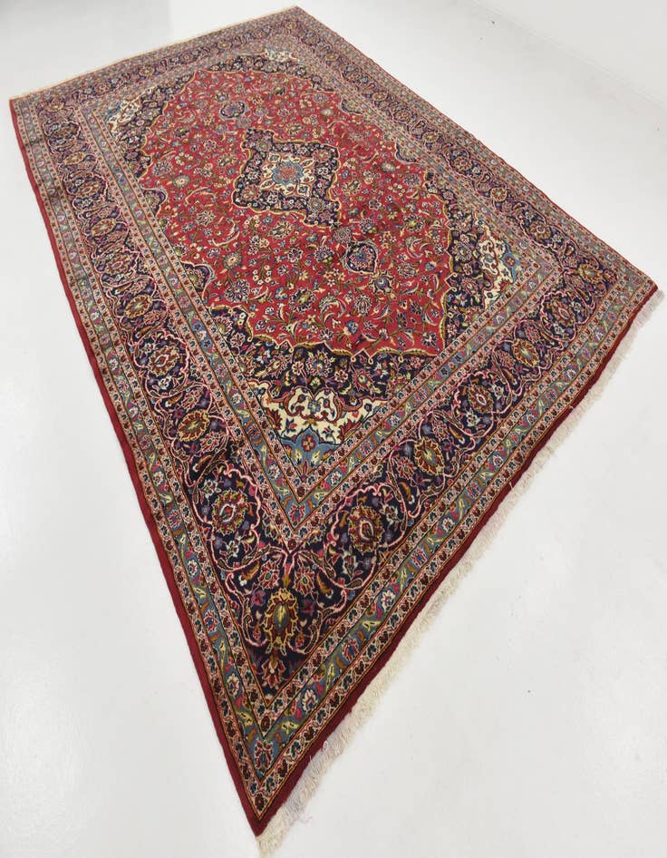 Detail image of 9' 9 x 13' 2 Hand Knotted Kashan Persian Wool Rug
