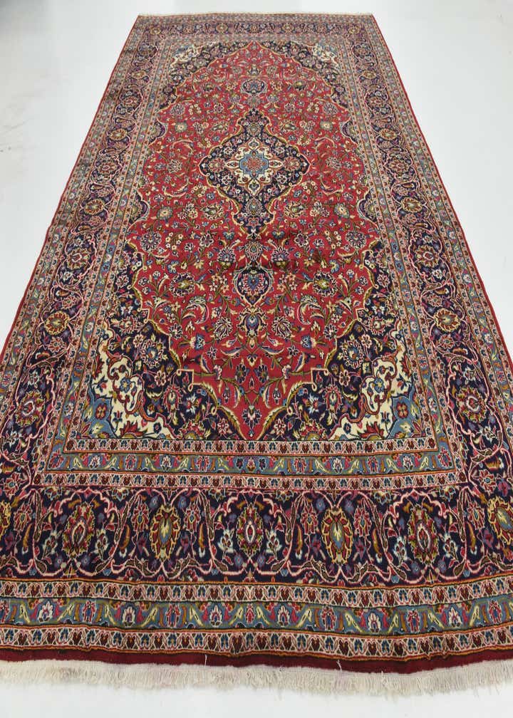 9' 9 x 13' 2 Hand Knotted Kashan Persian Wool Rug