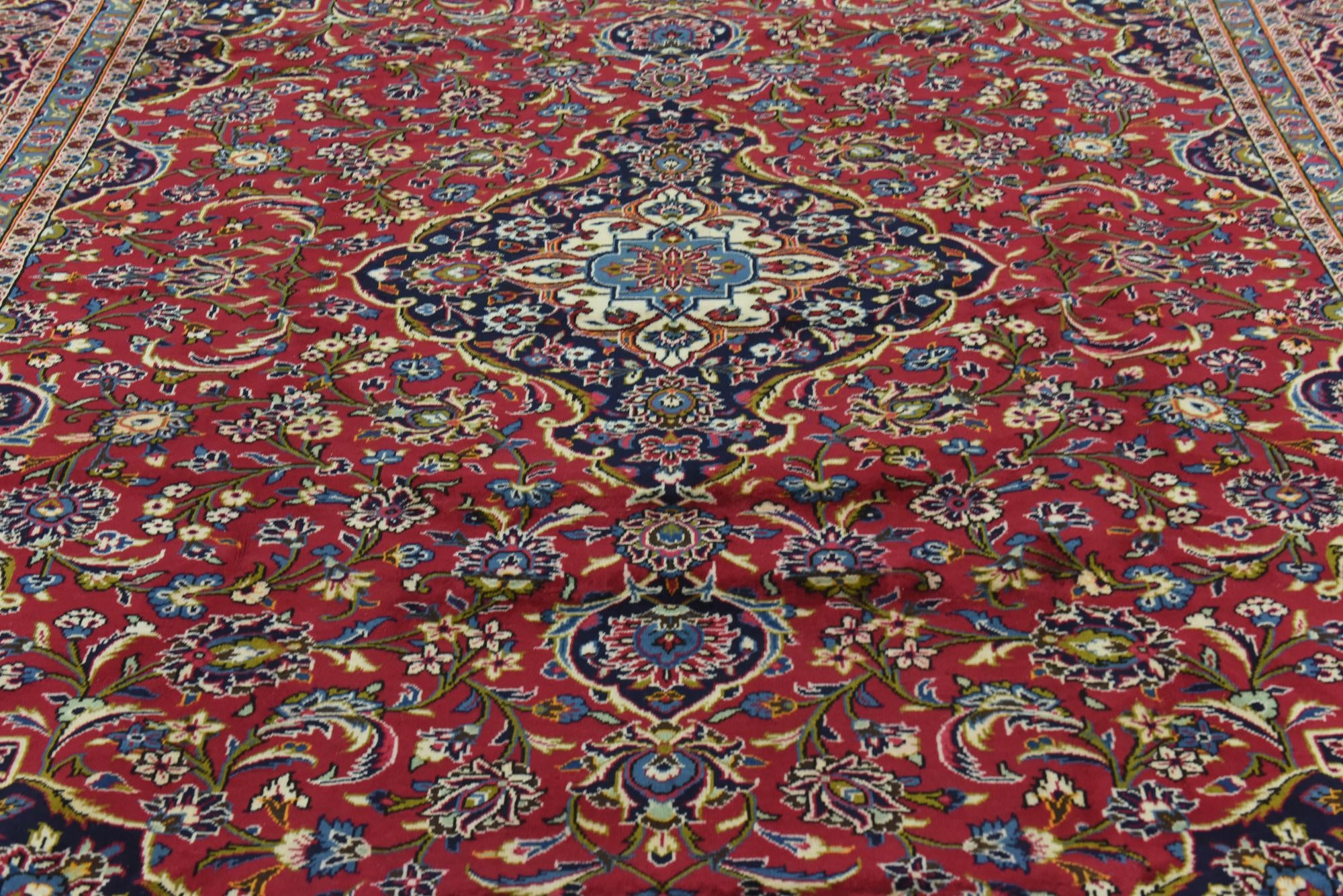 9' 9 x 13' 2 Hand Knotted Kashan Persian Wool Rug