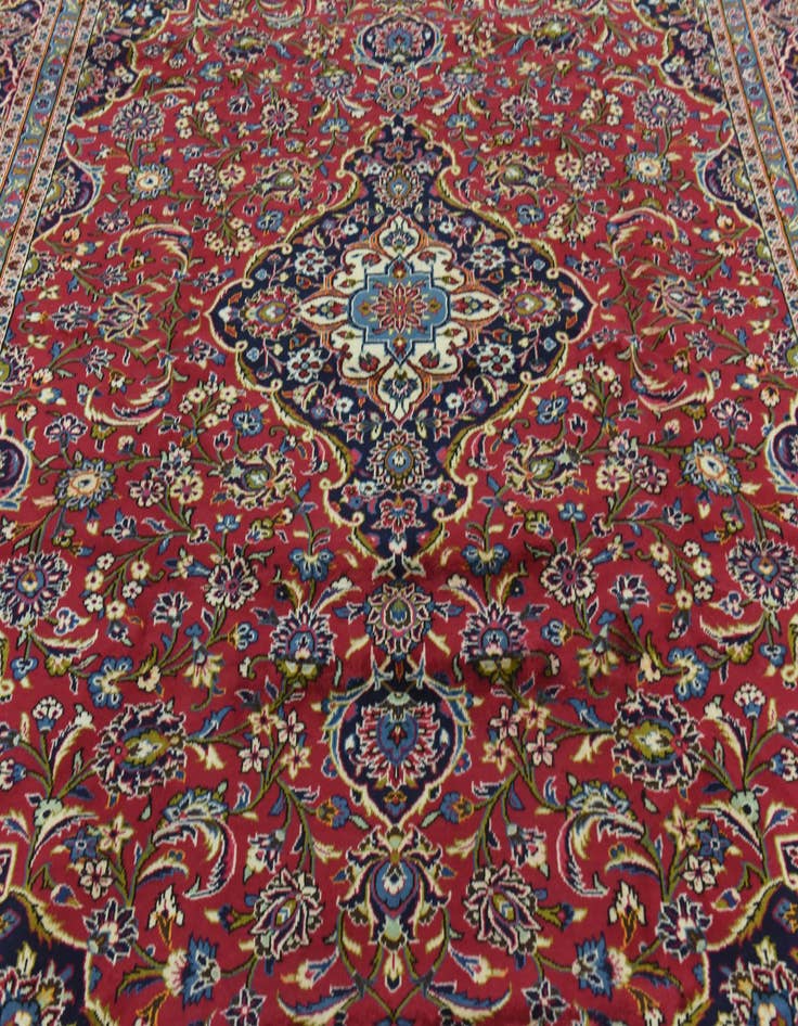 Detail image of 9' 9 x 13' 2 Hand Knotted Kashan Persian Wool Rug