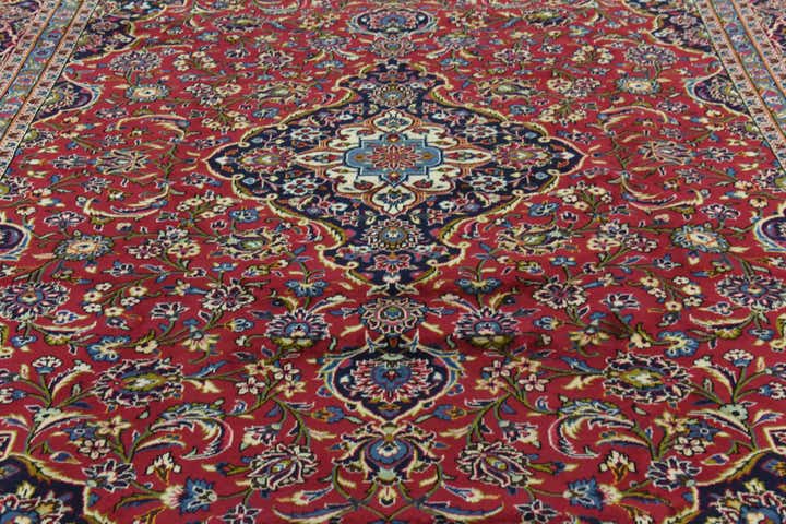 9' 9 x 13' 2 Hand Knotted Kashan Persian Wool Rug