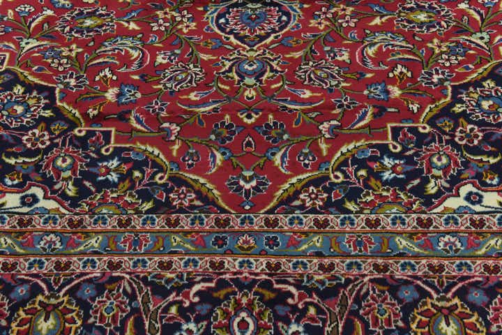 9' 9 x 13' 2 Hand Knotted Kashan Persian Wool Rug