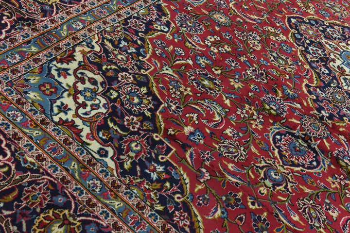 9' 9 x 13' 2 Hand Knotted Kashan Persian Wool Rug