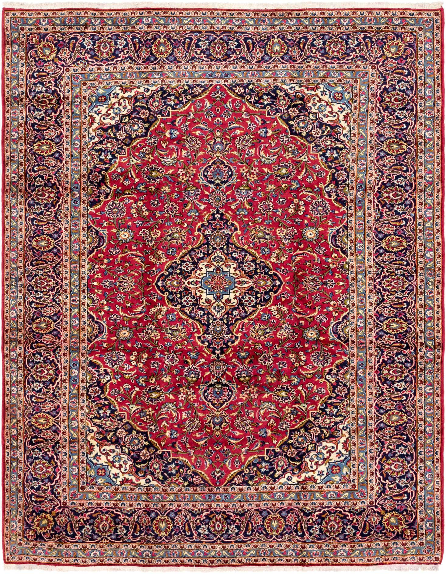 9' 9 x 13' 2 Hand Knotted Kashan Persian Wool Rug