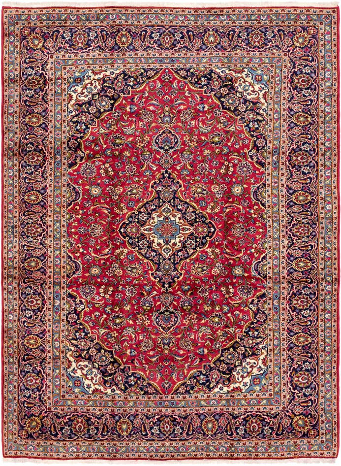 Detail image of 9' 9 x 13' 2 Hand Knotted Kashan Persian Wool Rug