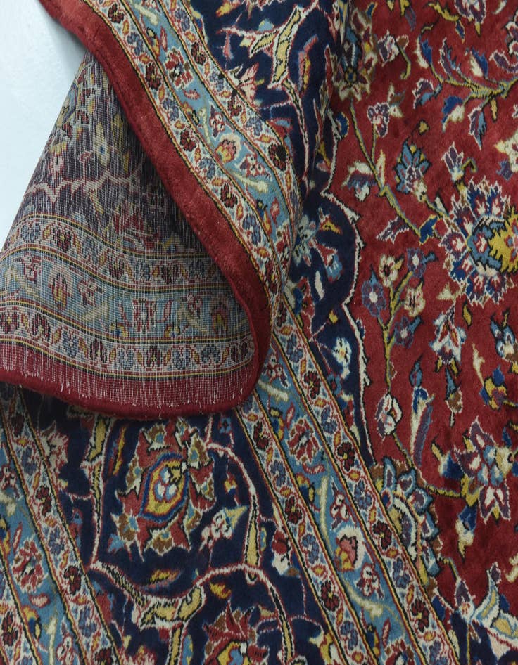 Detail image of 9' 9 x 15'  Hand Knotted Kashan Persian Wool Rug