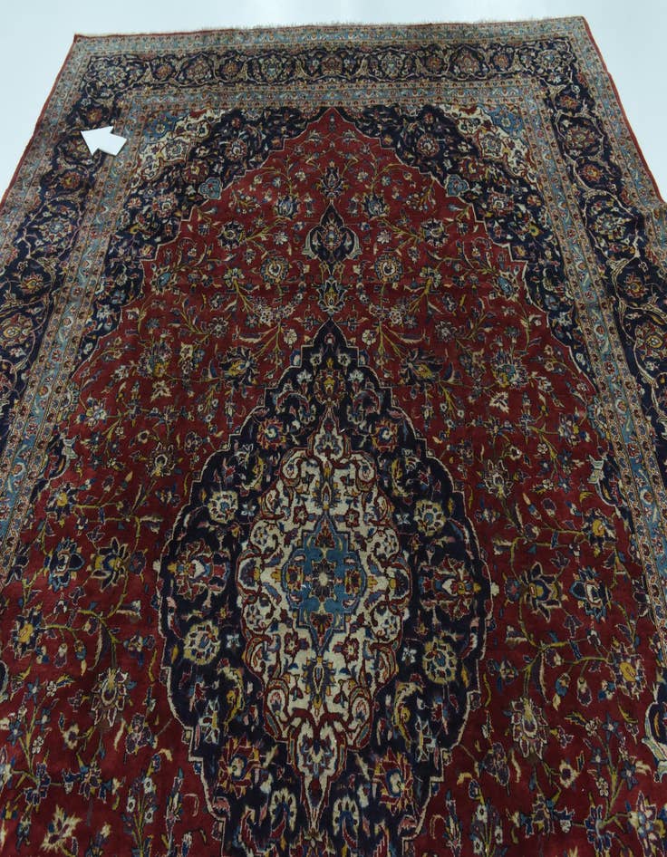 Detail image of 9' 9 x 15'  Hand Knotted Kashan Persian Wool Rug